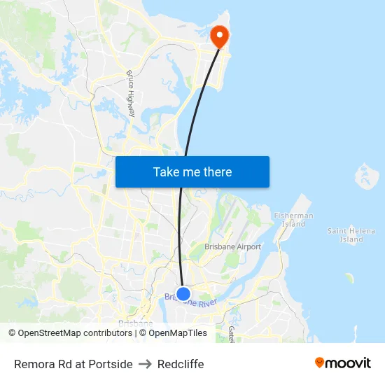 Remora Rd at Portside to Redcliffe map