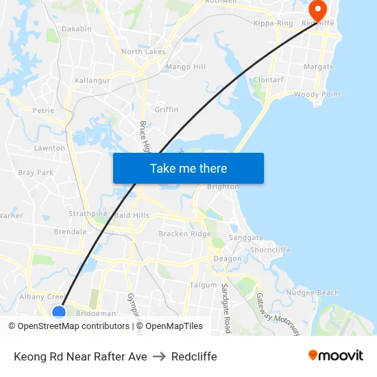 Keong Rd Near Rafter Ave to Redcliffe map