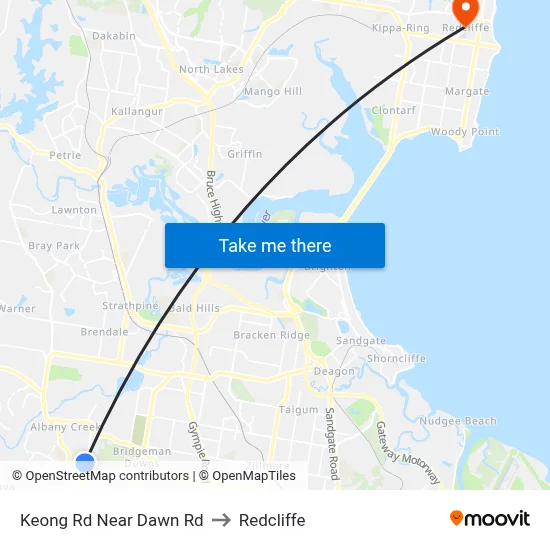 Keong Rd Near Dawn Rd to Redcliffe map