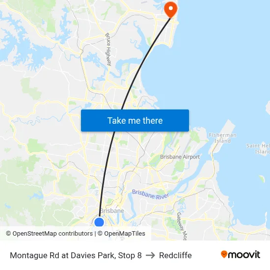 Montague Rd at Davies Park, Stop 8 to Redcliffe map