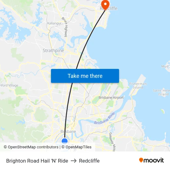Brighton Road Hail 'N' Ride to Redcliffe map