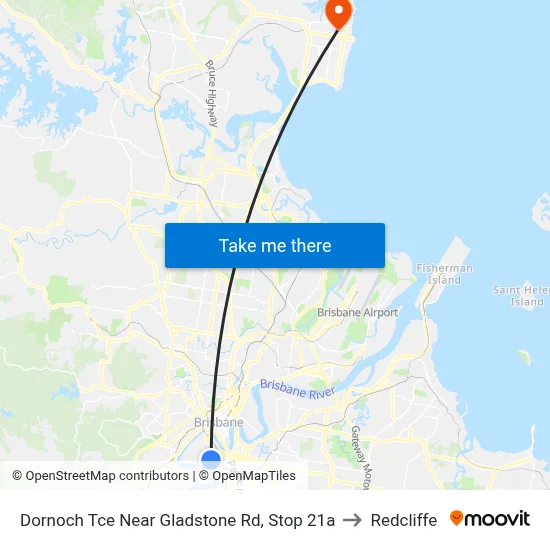 Dornoch Tce Near Gladstone Rd, Stop 21a to Redcliffe map