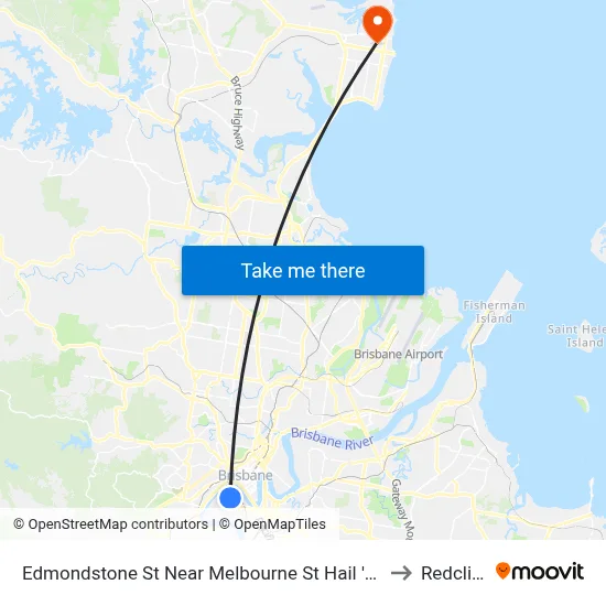 Edmondstone St Near Melbourne St Hail 'N' Ride to Redcliffe map