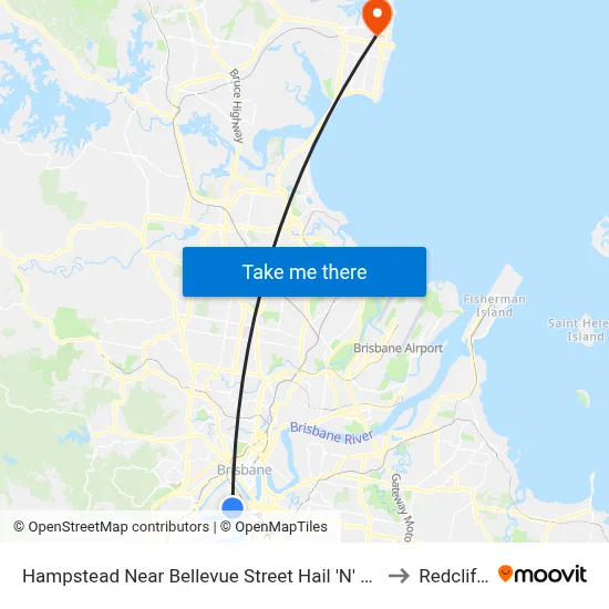 Hampstead Near Bellevue Street Hail 'N' Ride to Redcliffe map