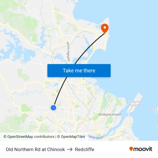Old Northern Rd at Chinook to Redcliffe map