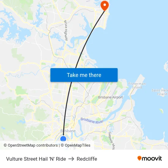 Vulture Street Hail 'N' Ride to Redcliffe map