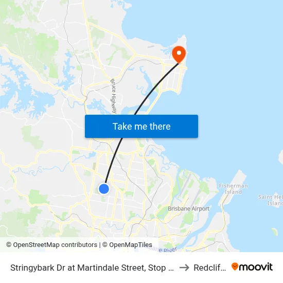 Stringybark Dr at Martindale Street, Stop 47 to Redcliffe map