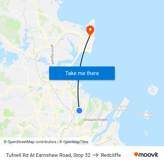 Tufnell Rd At Earnshaw Road, Stop 32 to Redcliffe map