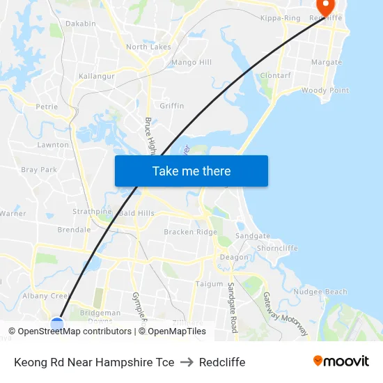 Keong Rd Near Hampshire Tce to Redcliffe map