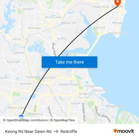 Keong Rd Near Dawn Rd to Redcliffe map