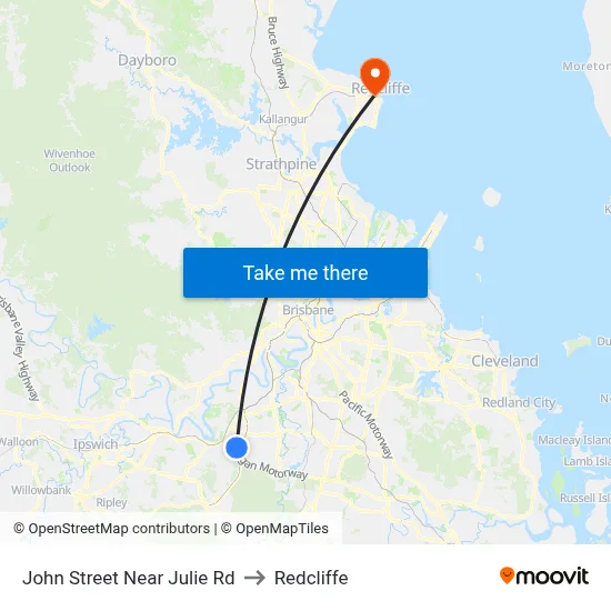 John Street Near Julie Rd to Redcliffe map