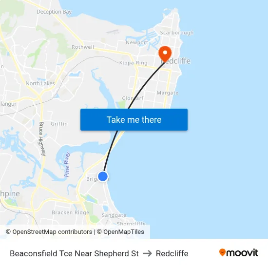 Beaconsfield Tce Near Shepherd St to Redcliffe map