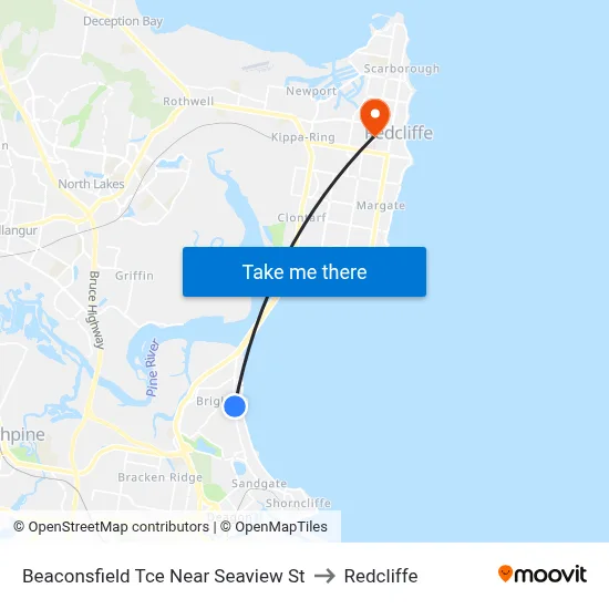 Beaconsfield Tce Near Seaview St to Redcliffe map
