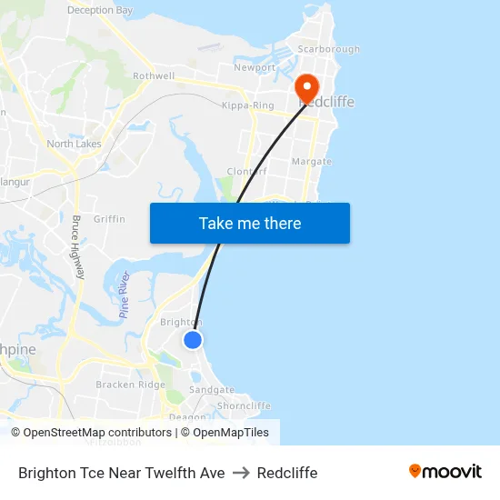 Brighton Tce Near Twelfth Ave to Redcliffe map