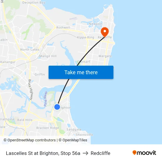 Lascelles St at Brighton, Stop 56a to Redcliffe map