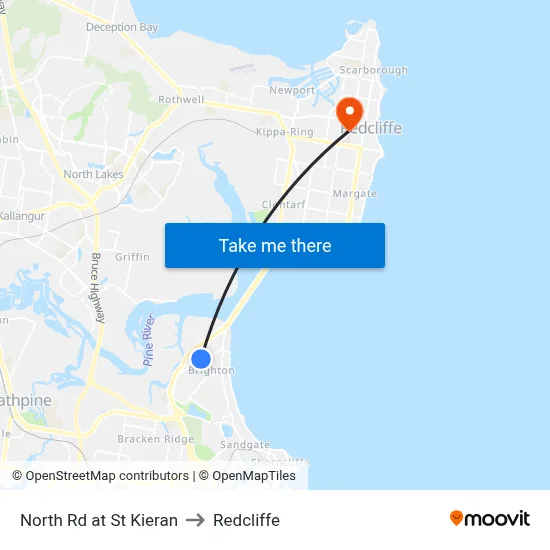 North Rd at St Kieran to Redcliffe map
