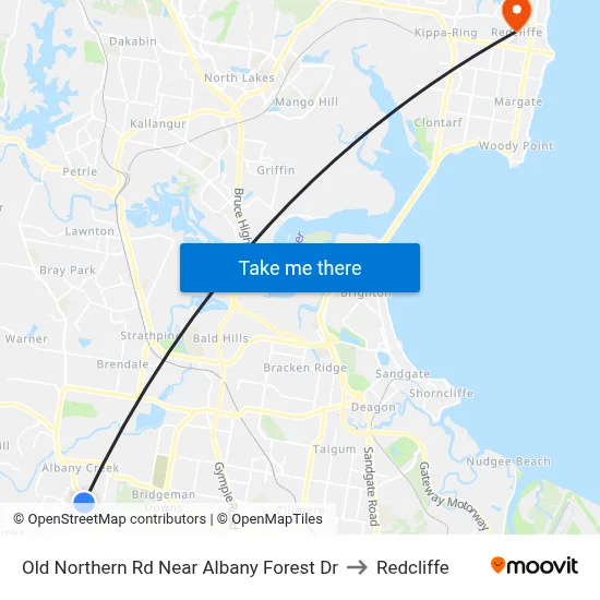 Old Northern Rd Near Albany Forest Dr to Redcliffe map