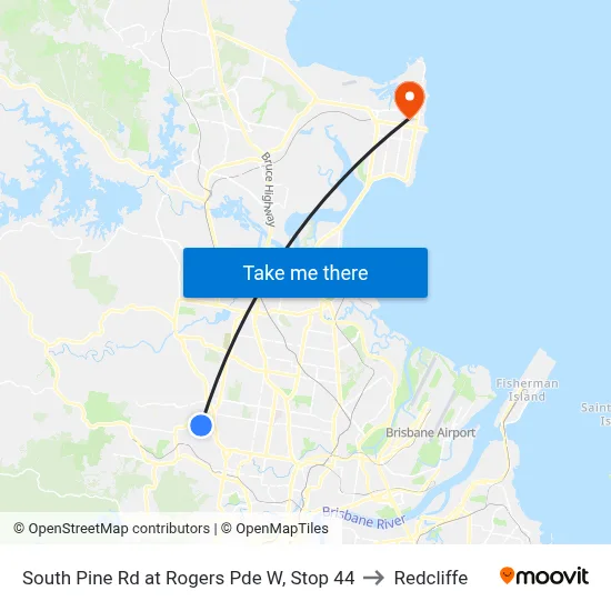 South Pine Rd at Rogers Pde W, Stop 44 to Redcliffe map
