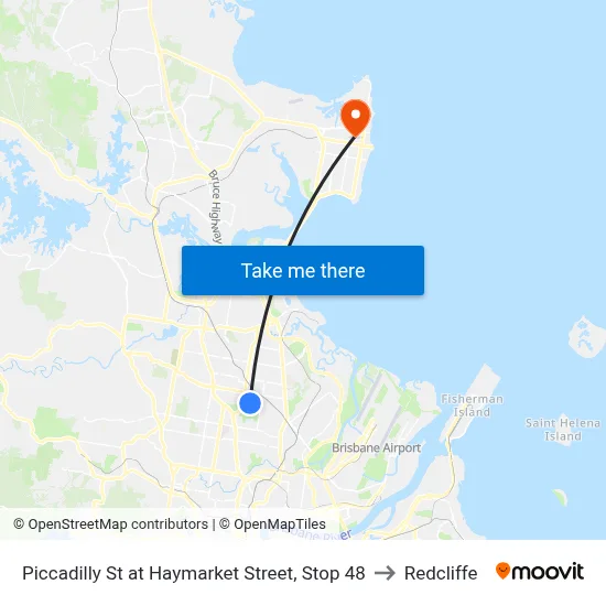 Piccadilly St at Haymarket Street, Stop 48 to Redcliffe map