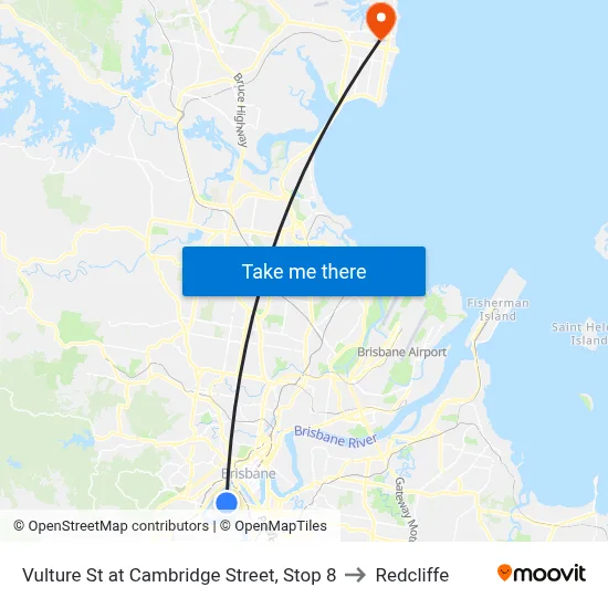 Vulture St at Cambridge Street, Stop 8 to Redcliffe map