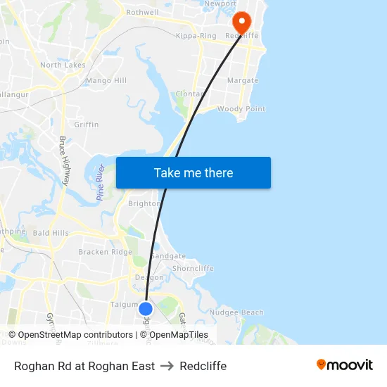 Roghan Rd at Roghan East to Redcliffe map