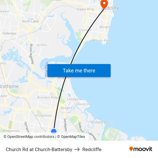 Church Rd at Church-Battersby to Redcliffe map