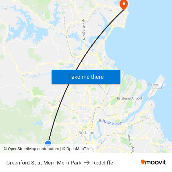Greenford St at Merri Merri Park to Redcliffe map