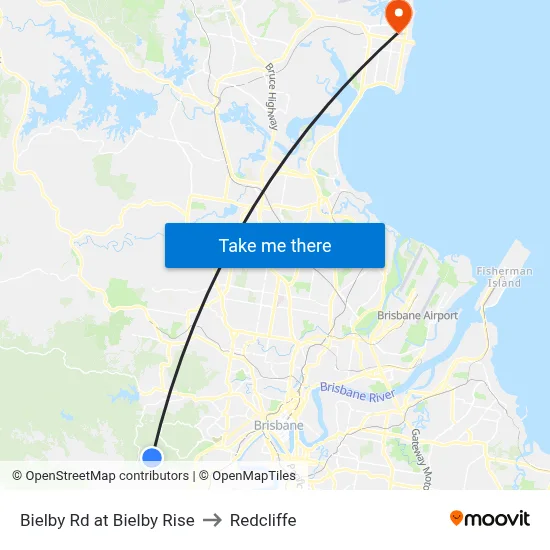 Bielby Rd at Bielby Rise to Redcliffe map