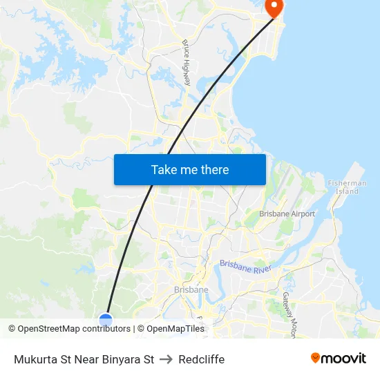Mukurta St Near Binyara St to Redcliffe map