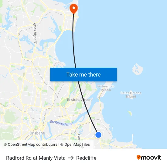 Radford Rd at Manly Vista to Redcliffe map