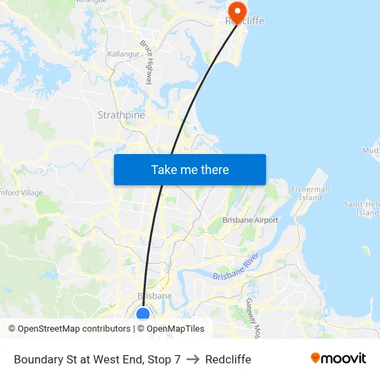 Boundary St at West End, Stop 7 to Redcliffe map