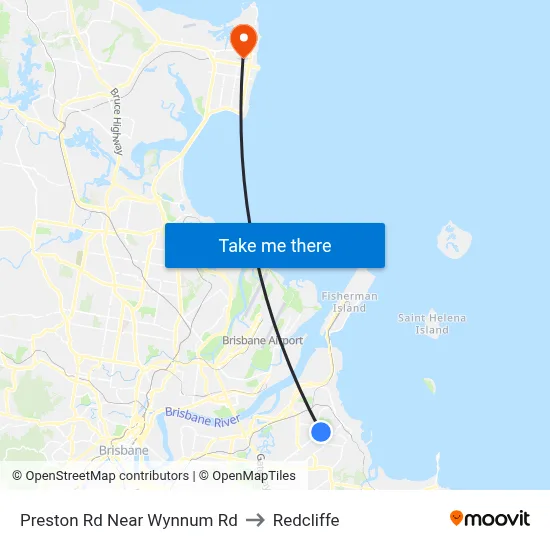Preston Rd Near Wynnum Rd to Redcliffe map