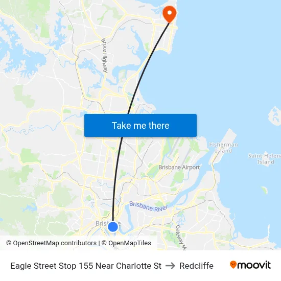 Eagle Street Stop 155 Near Charlotte St to Redcliffe map
