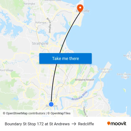 Boundary St Stop 172 at St Andrews to Redcliffe map