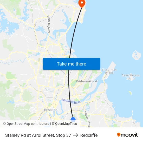 Stanley Rd at Arrol Street, Stop 37 to Redcliffe map