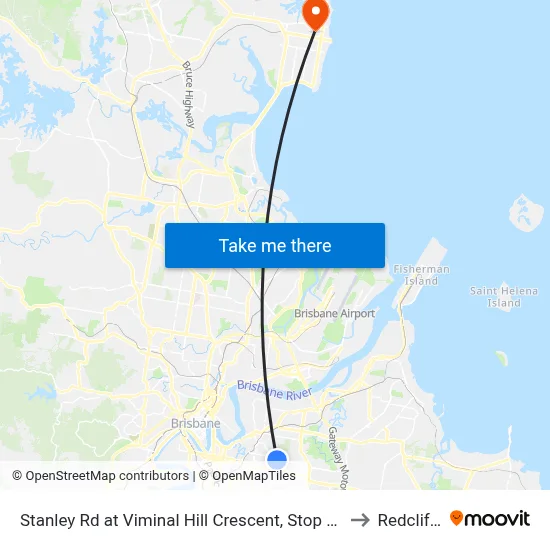 Stanley Rd at Viminal Hill Crescent, Stop 35a to Redcliffe map