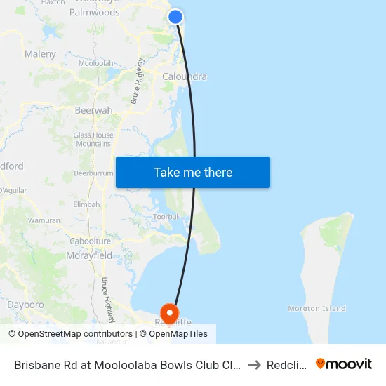 Brisbane Rd at Mooloolaba Bowls Club Closed to Redcliffe map