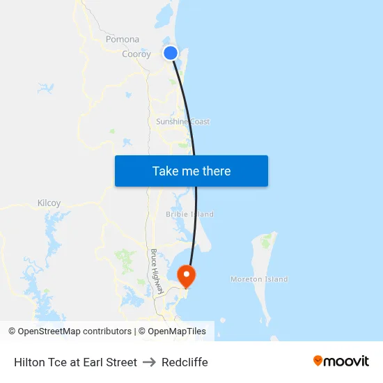 Hilton Tce at Earl Street to Redcliffe map