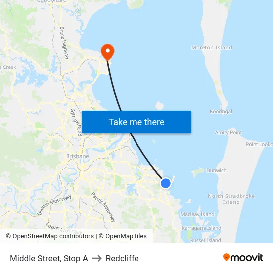 Middle Street, Stop A to Redcliffe map