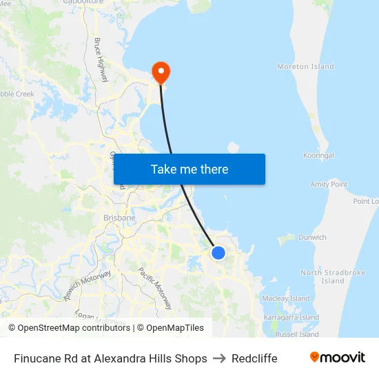 Finucane Rd at Alexandra Hills Shops to Redcliffe map