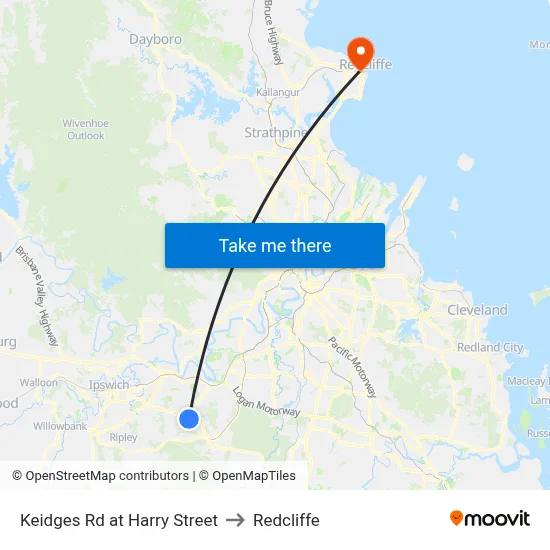 Keidges Rd at Harry Street to Redcliffe map