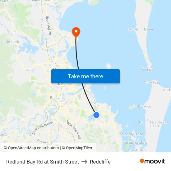 Redland Bay Rd at Smith Street to Redcliffe map