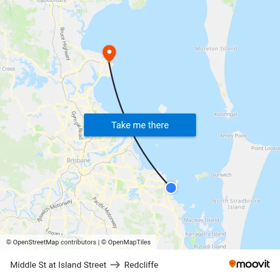 Middle St at Island Street to Redcliffe map