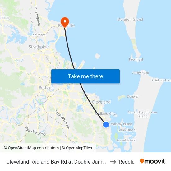 Cleveland Redland Bay Rd at Double Jump Road to Redcliffe map