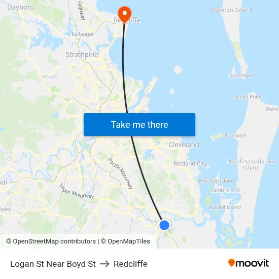 Logan St Near Boyd St to Redcliffe map