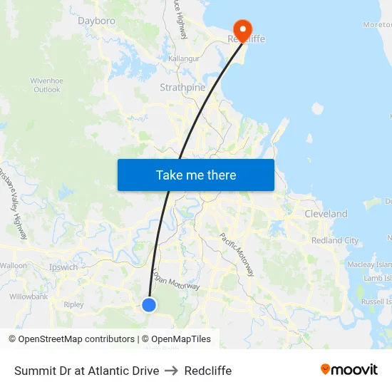 Summit Dr at Atlantic Drive to Redcliffe map