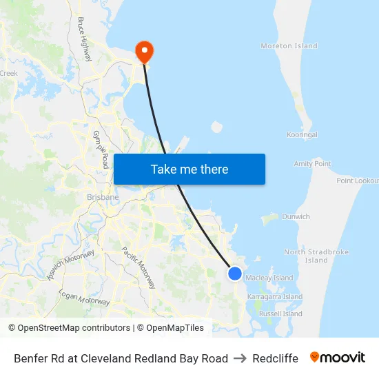 Benfer Rd at Cleveland Redland Bay Road to Redcliffe map