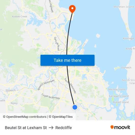 Beutel St at Lexham St to Redcliffe map