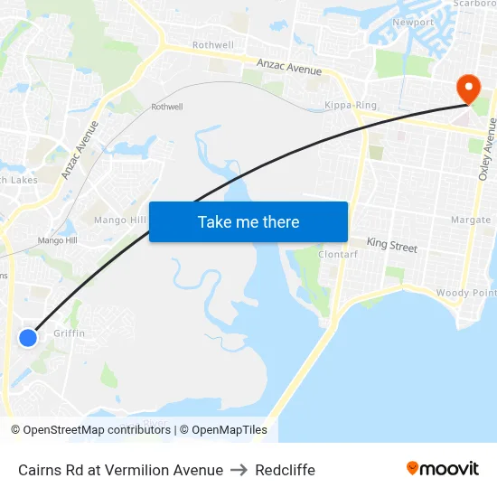 Cairns Rd at Vermilion Avenue to Redcliffe map