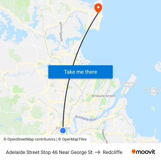 Adelaide Street Stop 46 Near George St to Redcliffe map
